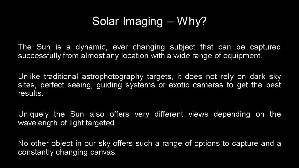 Solar Imaging Tutorial Slide 2